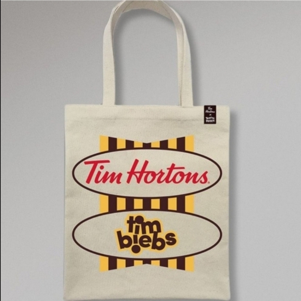 SALE Justin Bieber Tim Hortons Collaboration Canvas Tote Bag Tim Biebs NEW